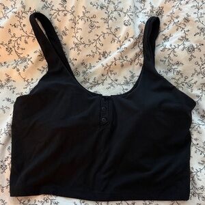 Lululemon Black Ribbed Henley Align Tank Top